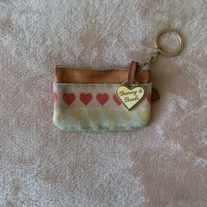 Dooney & Bourke Heart Rainbow Coin Purse Keychain